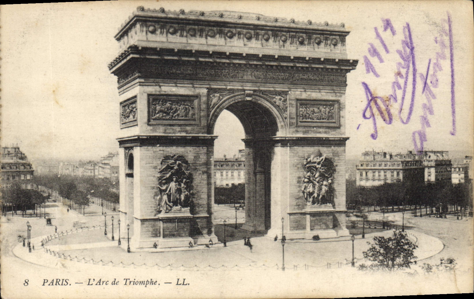CPA Paris L'Arc de Triomphe