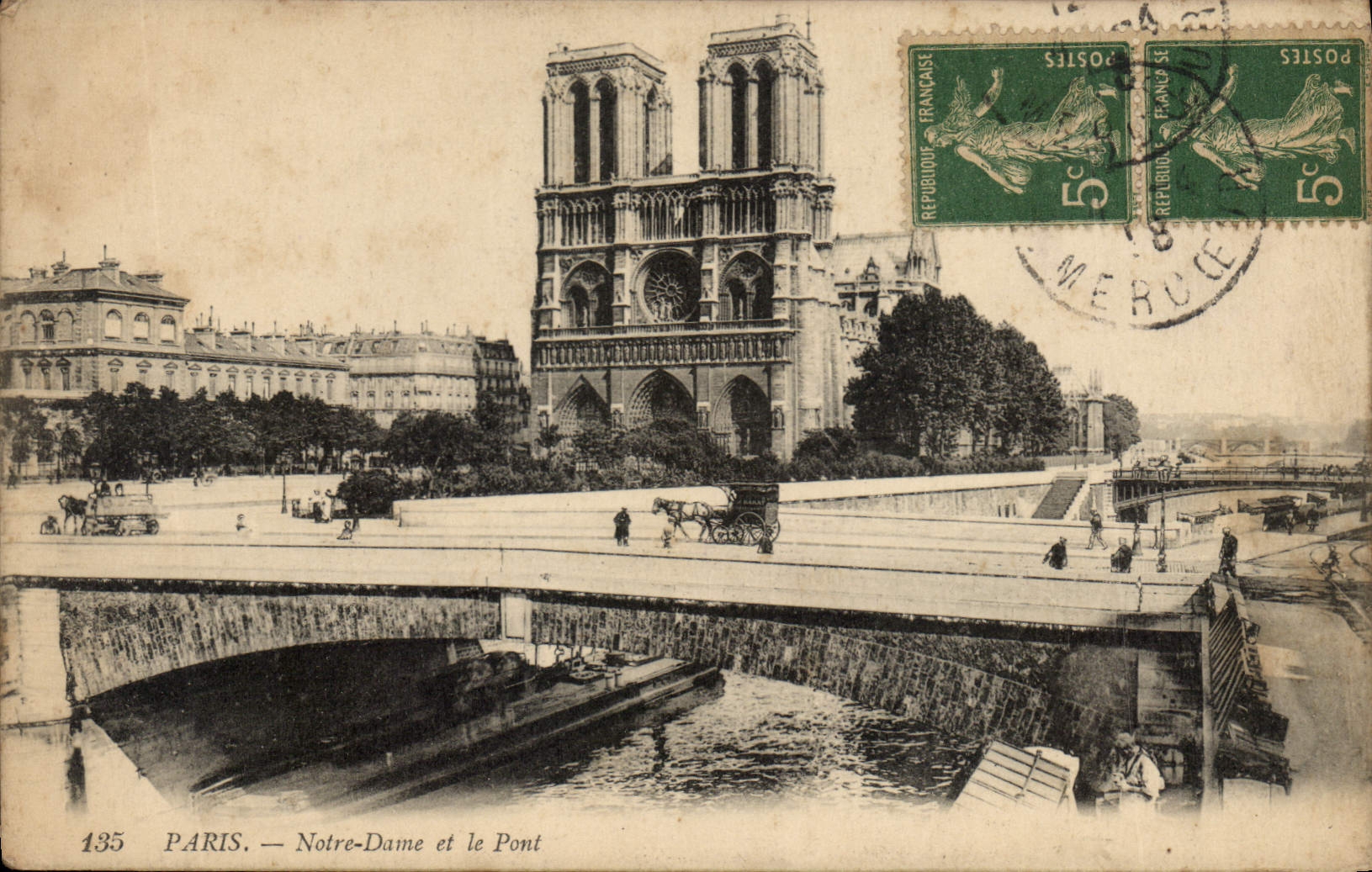 CPA Paris Notre Dame et le Pont