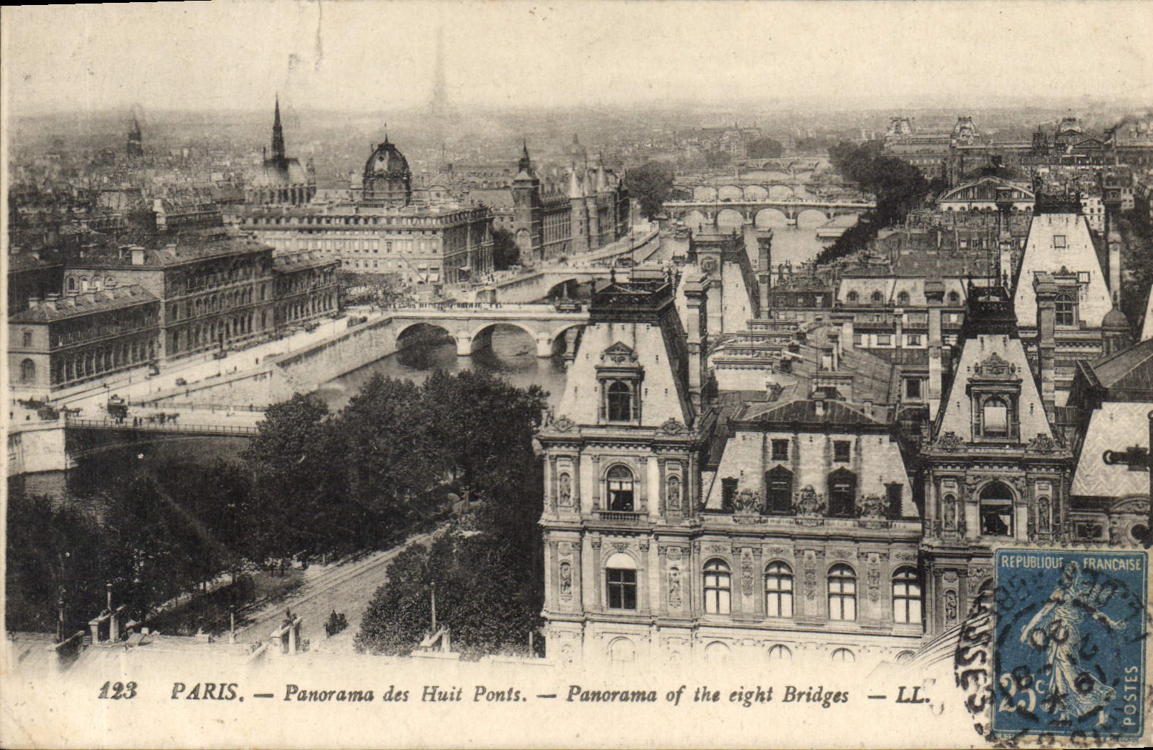 CPA Paris Panorama des Huits Ponts