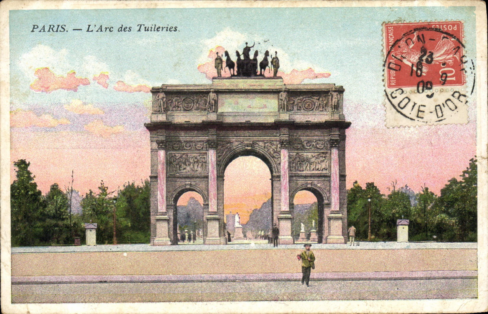 CPA Paris L'Arc des Tuileries
