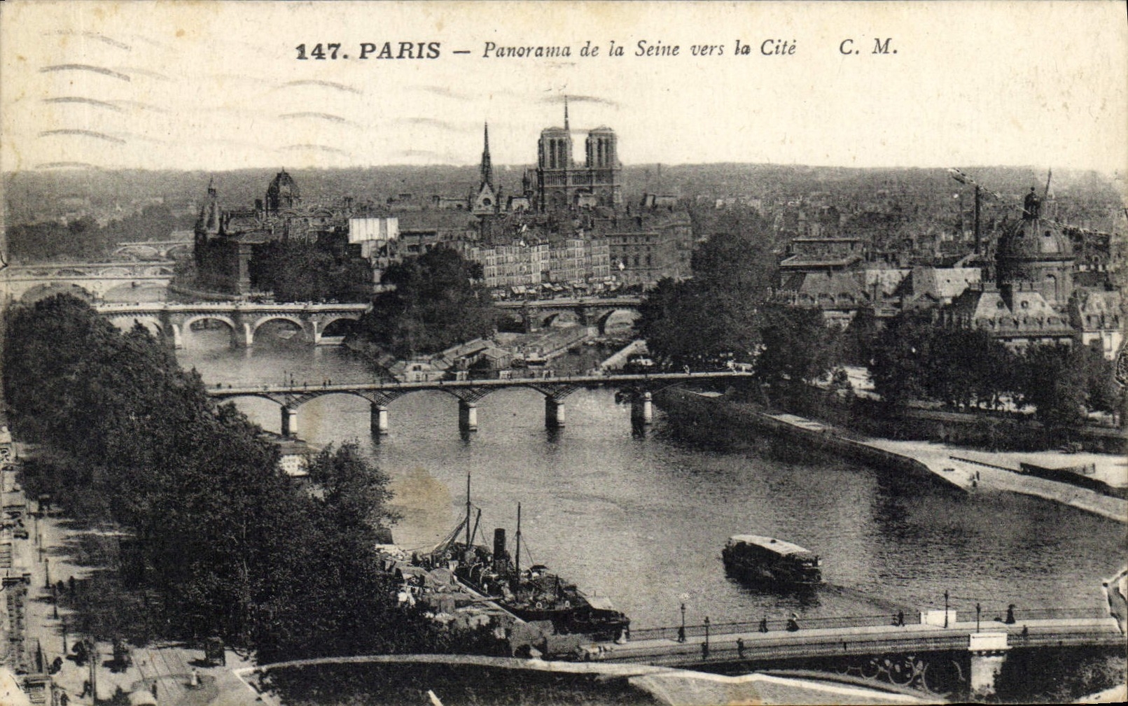 CPA Paris Panorama de la Seine vers la Cite