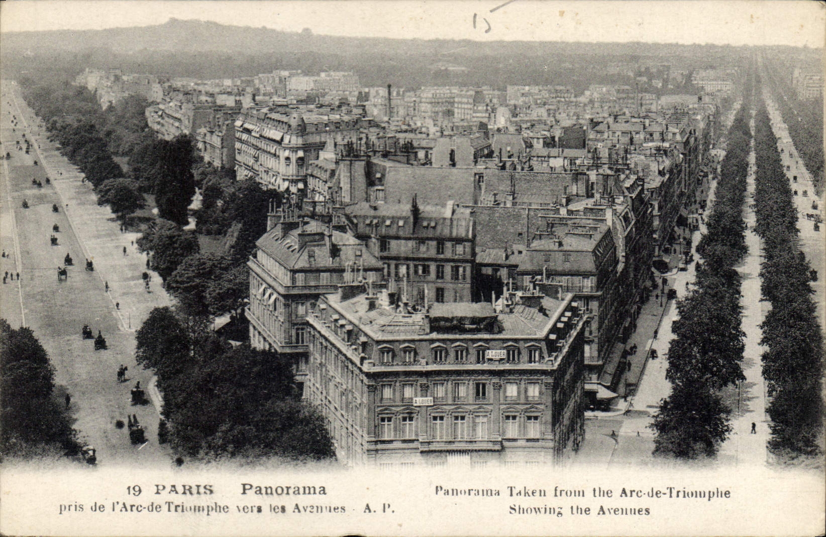 CPA Paris Panorama pris de l'Arc de Triomphe vers les Avenues