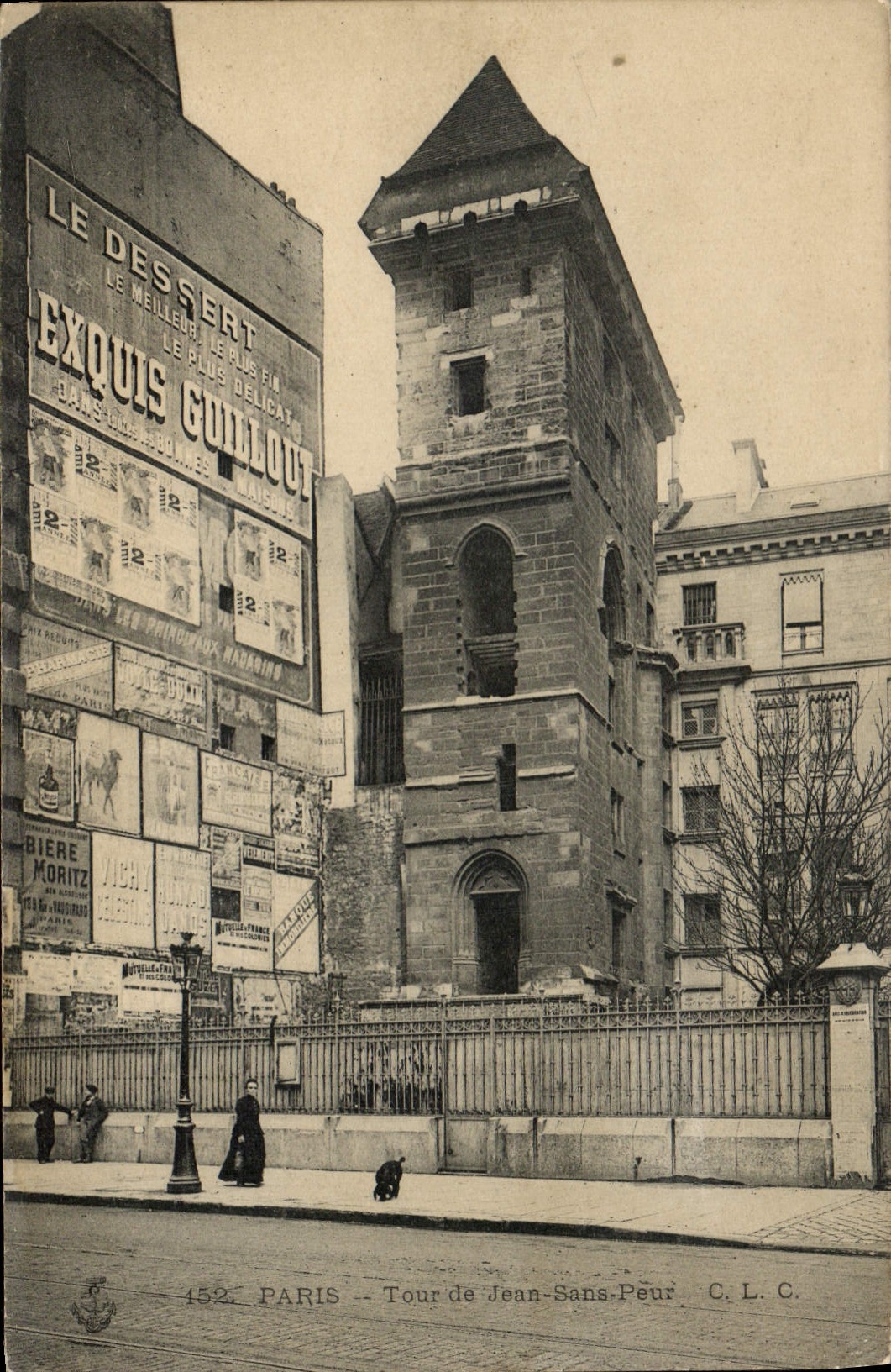 CPA Paris Tour de Jean Sans Peur Publicite Exquis Guillout