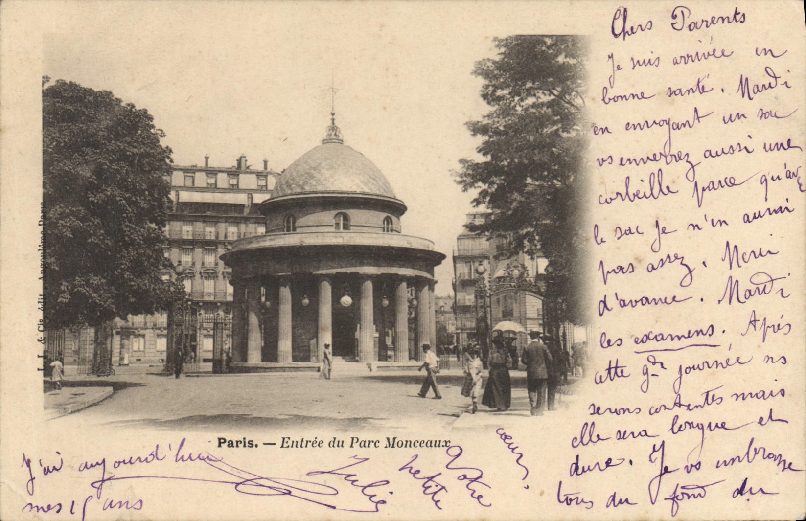 CPA Paris Entree du Parc Monceaux
