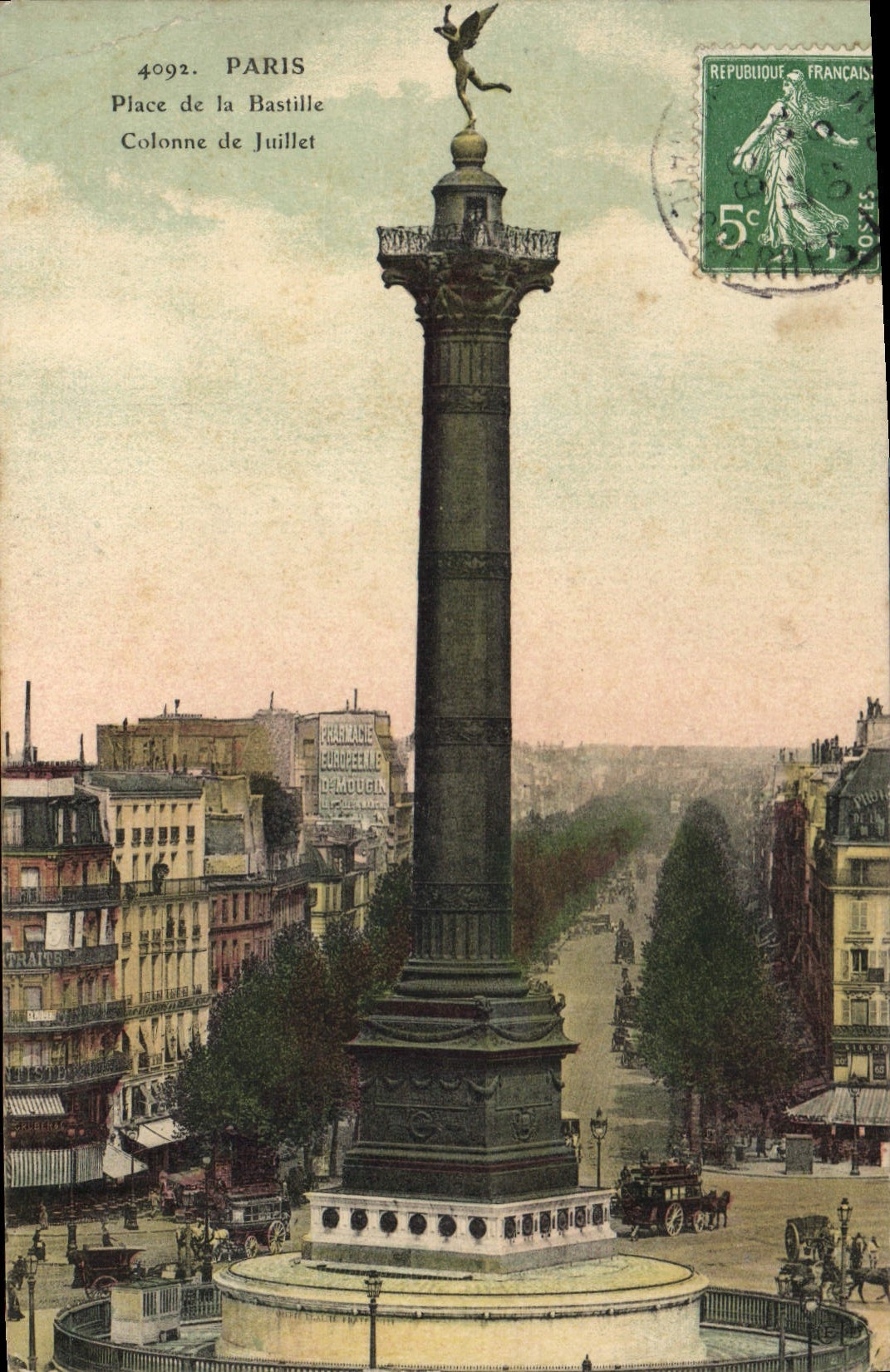CPA Paris Place de la Bastille Colonne de Juillet