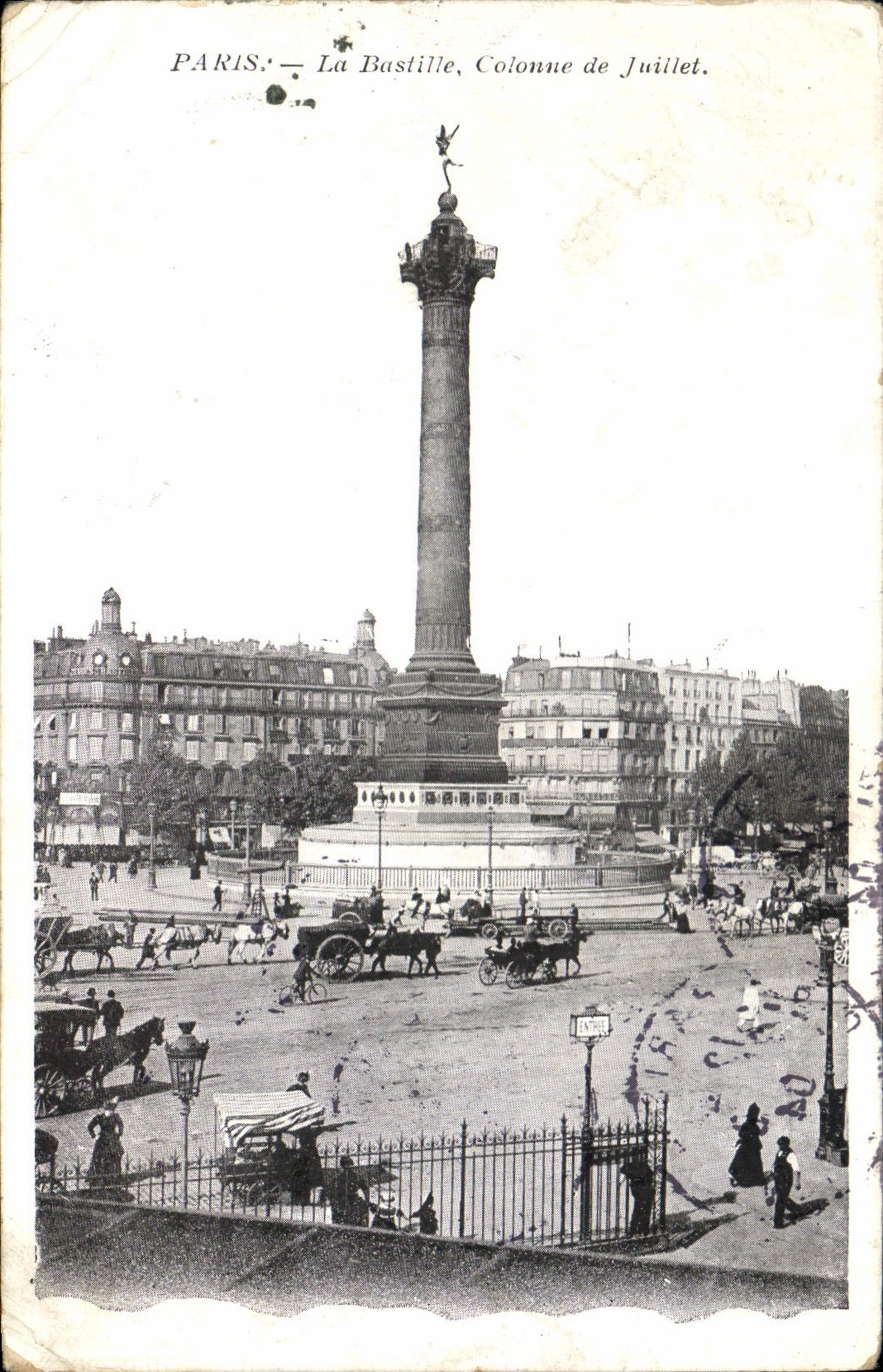 CPA Paris La Bastille colonne de Juillet