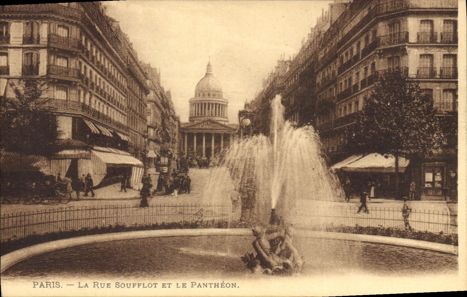 CPA Paris La Rue Soufflot et le Pantheon