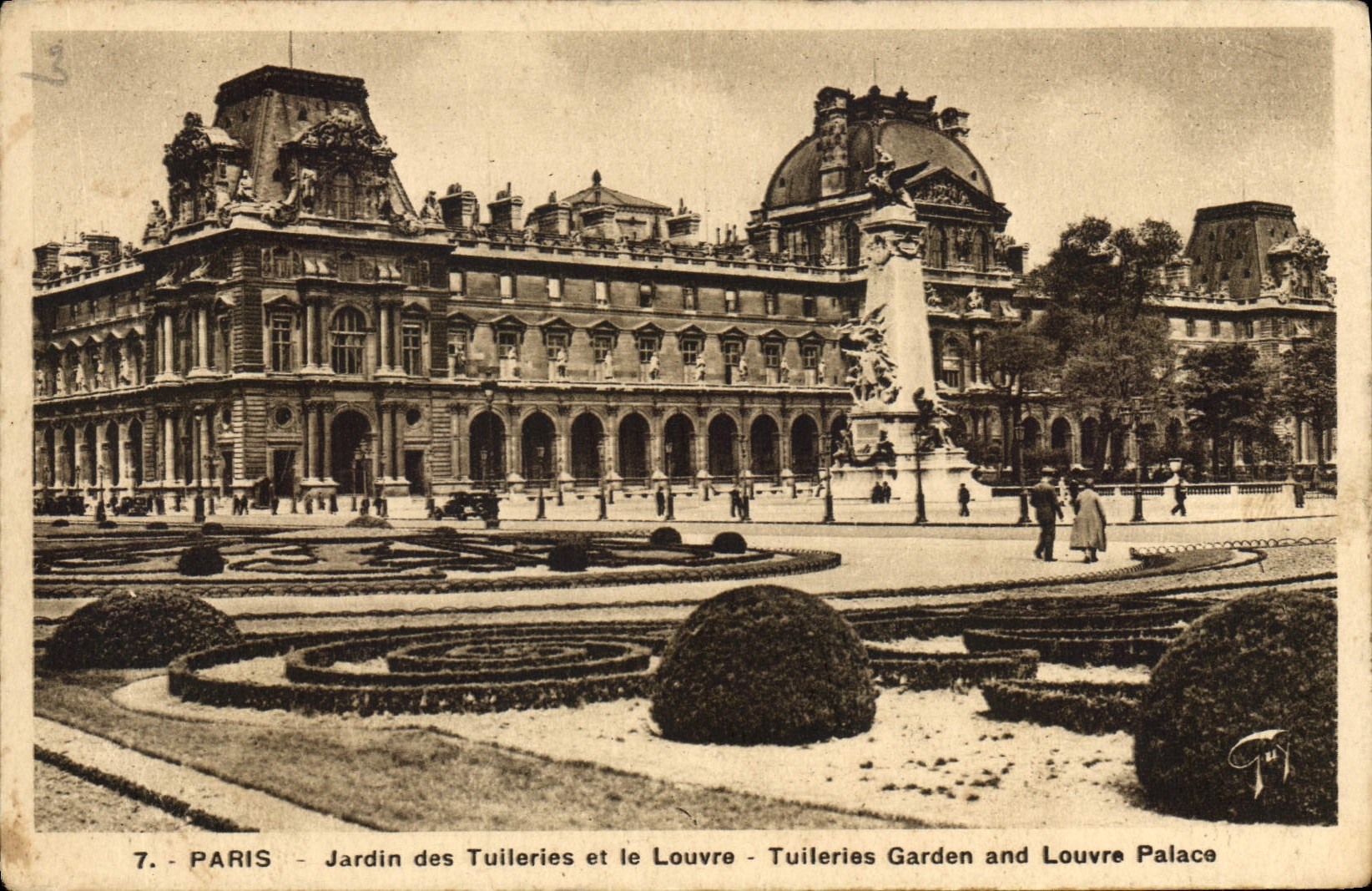 CPA Paris Jadin des Tuileries et le Louvre