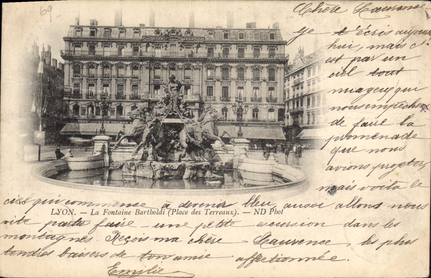 CPA Lyon Fontaine Bartholdi (Place des Terreaux)