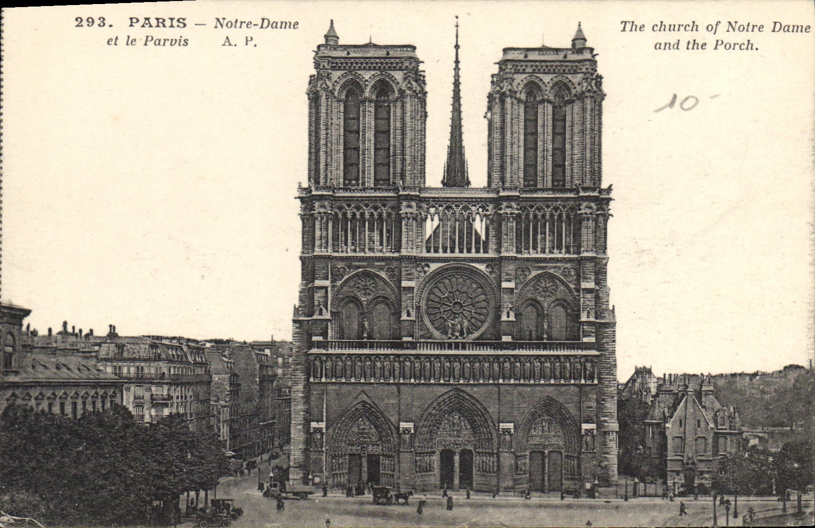 CPA Paris Notre Dame et le Parvis
