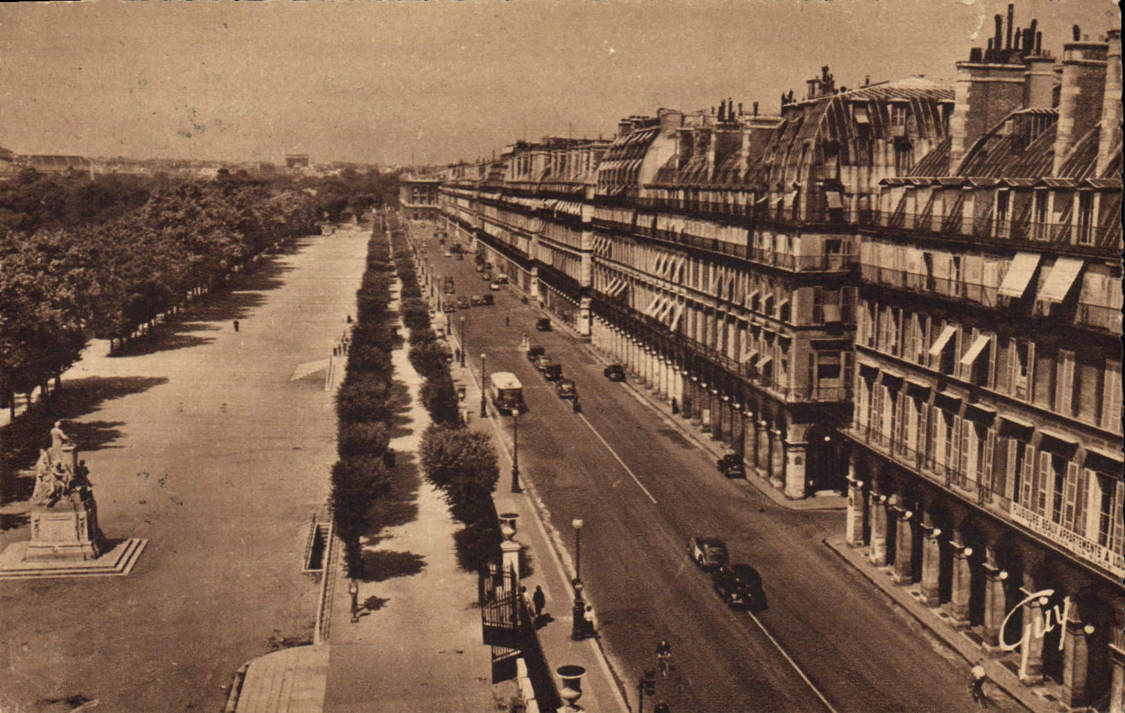 CPA Paris et ses Merveilles Rue de Rivoli et jardin des Tuileries