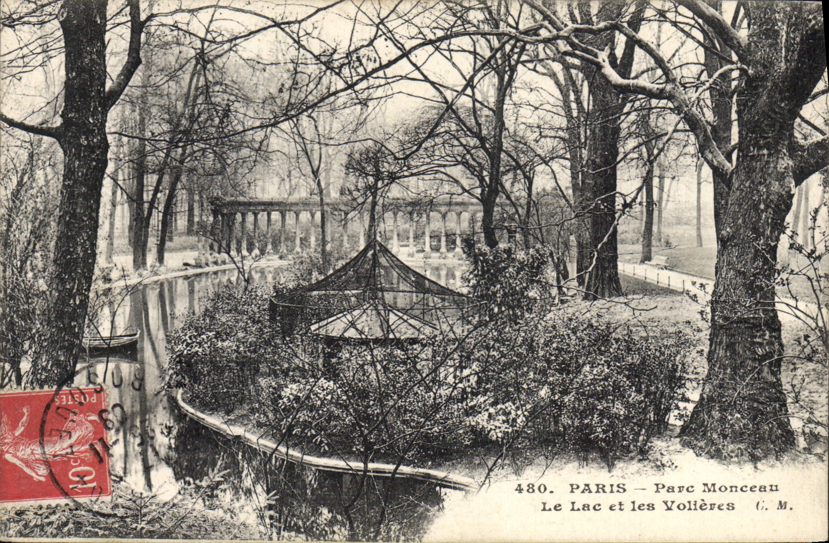 CPA Paris Parc Monceau le Lac et les Volieres