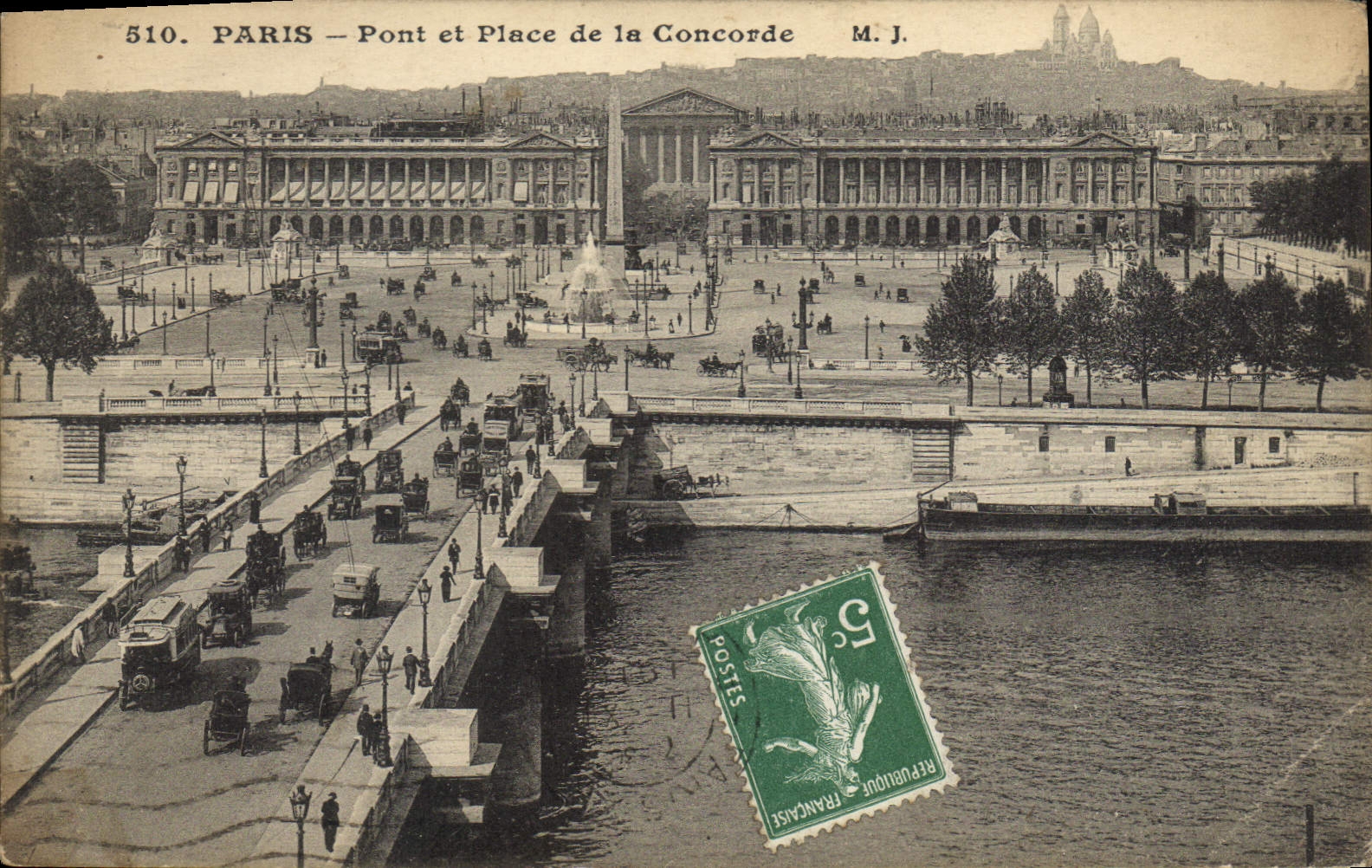CPA Paris Pont et Place de la Concorde