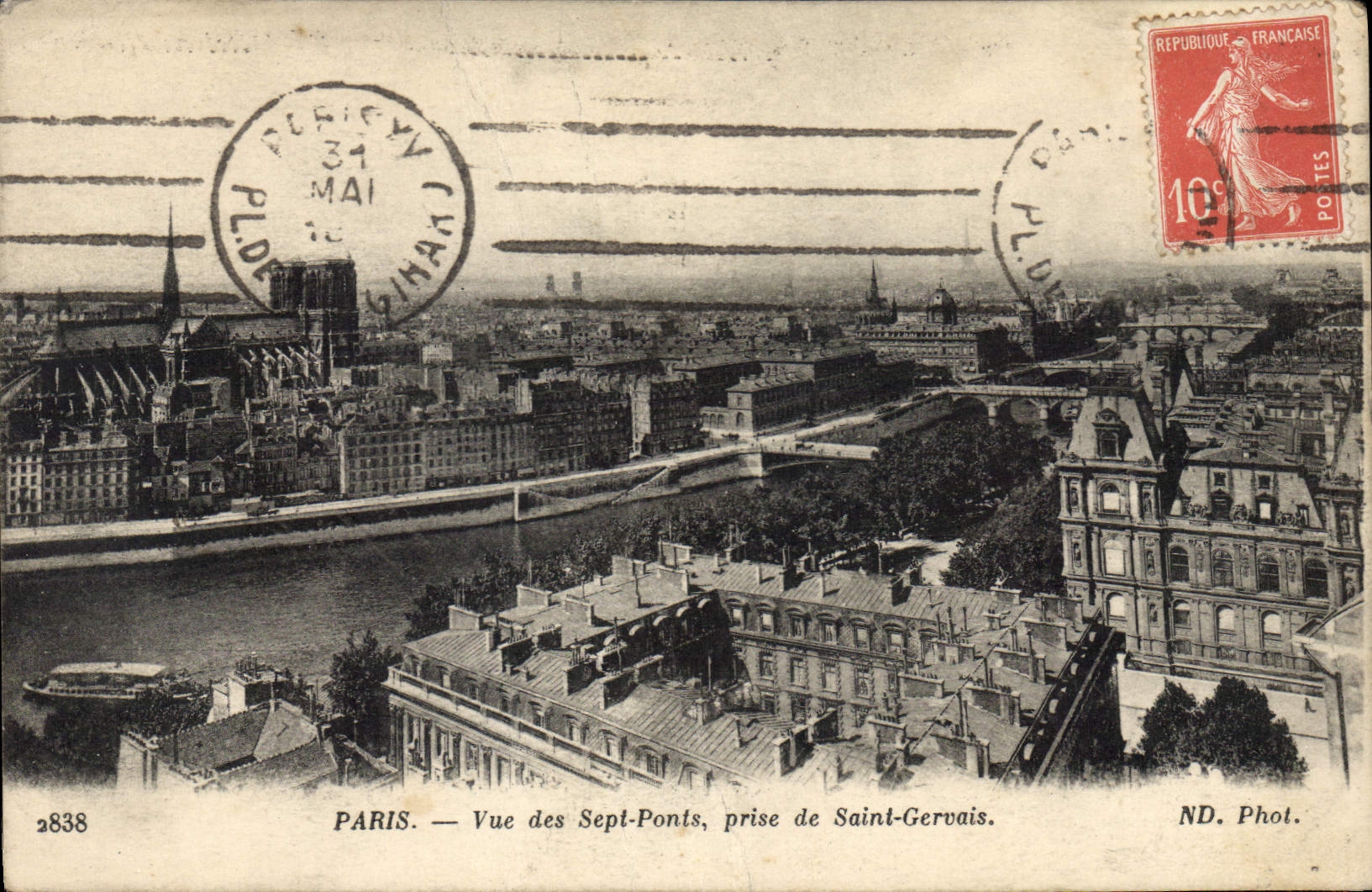 CPA Paris Vue des Sept Ponts prise de Saint Gervais