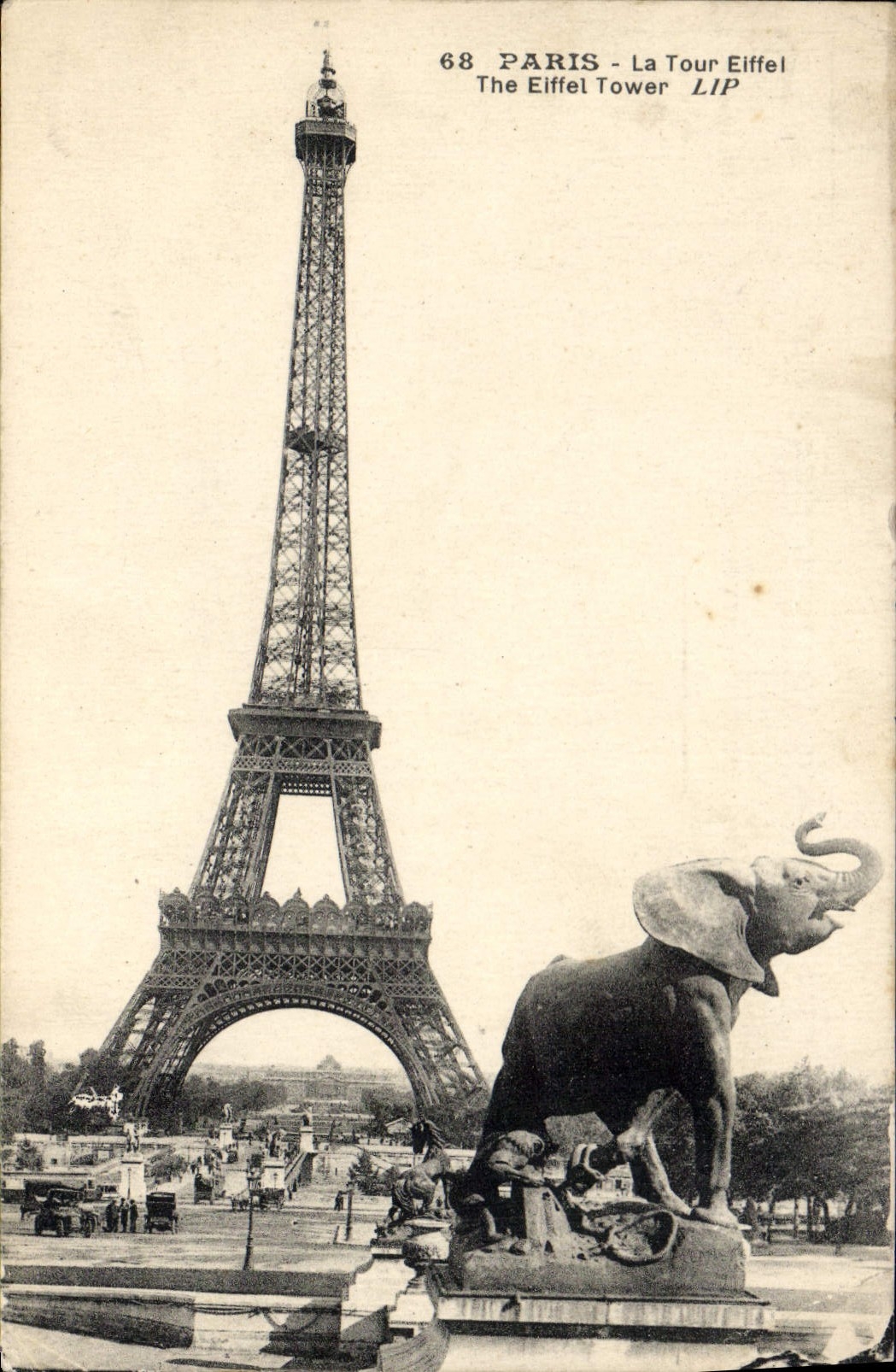 CPA Paris La Tour Eiffel Elephant