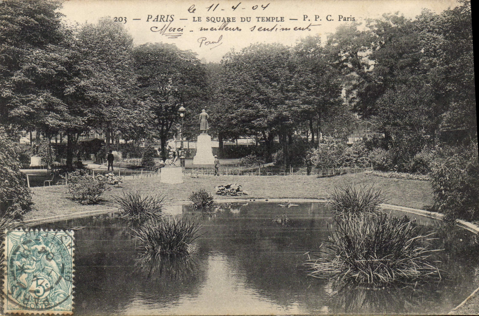 CPA Paris Le Square du Temple