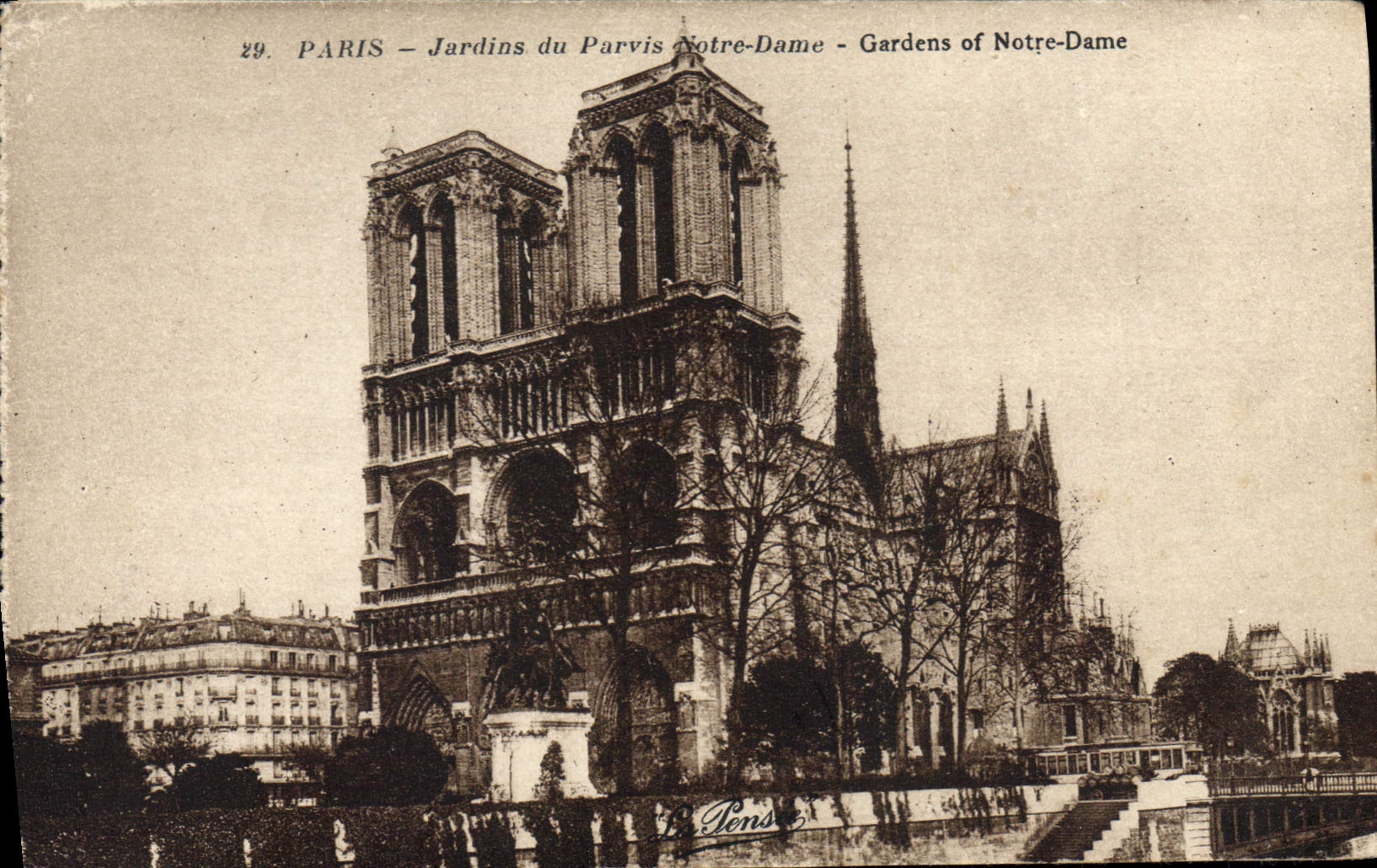 CPA Paris Jardins du Parvis Notre Dame