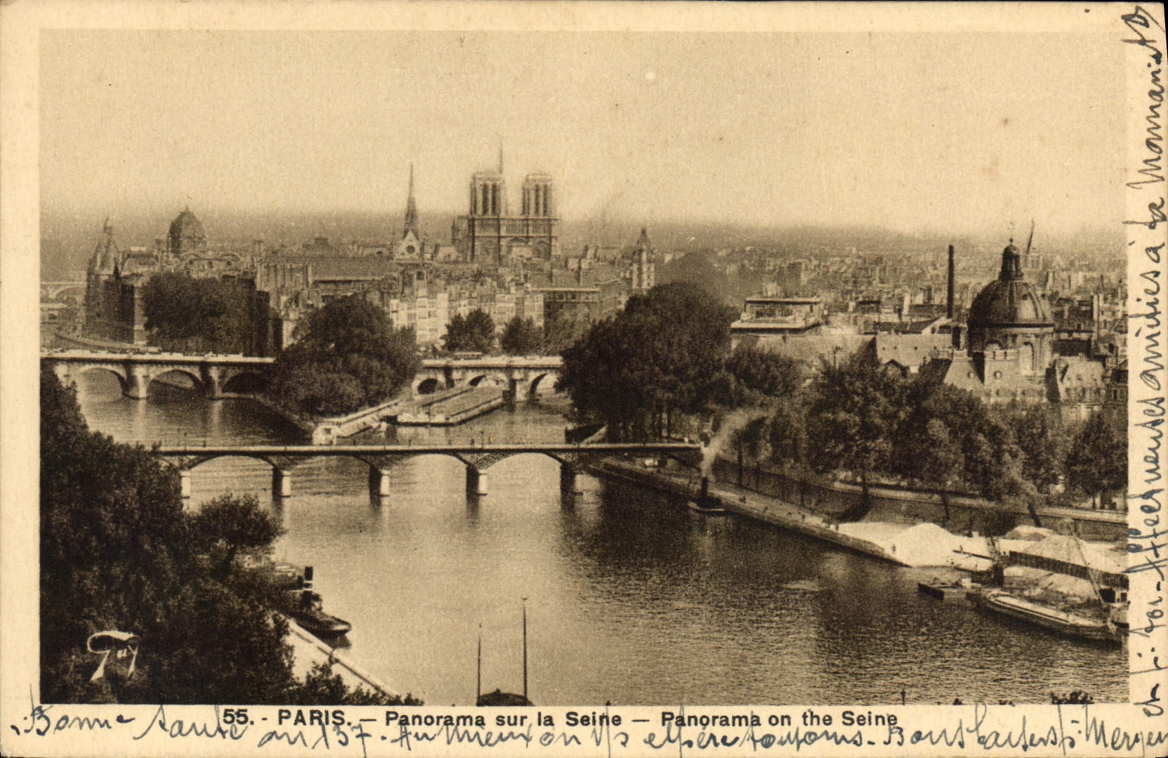 CPA Paris Panorama sur la Seine