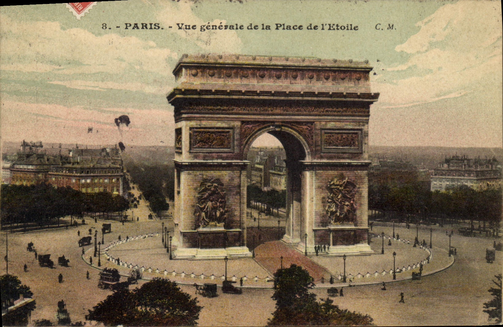 CPA Paris Vue generale de la Place de l'Etoile