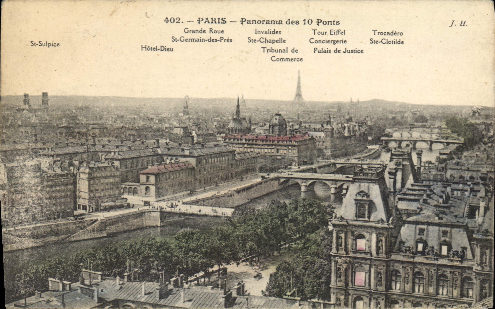 CPA Paris Panorama de 10 Ponts