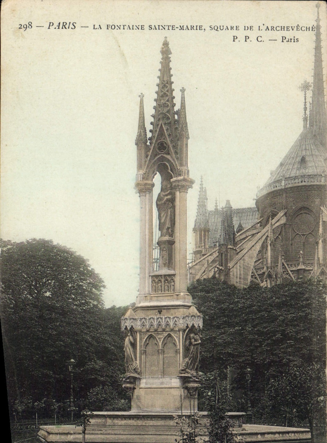 CPA Paris La Fontaine Sainte Marie Square de l'archeveche