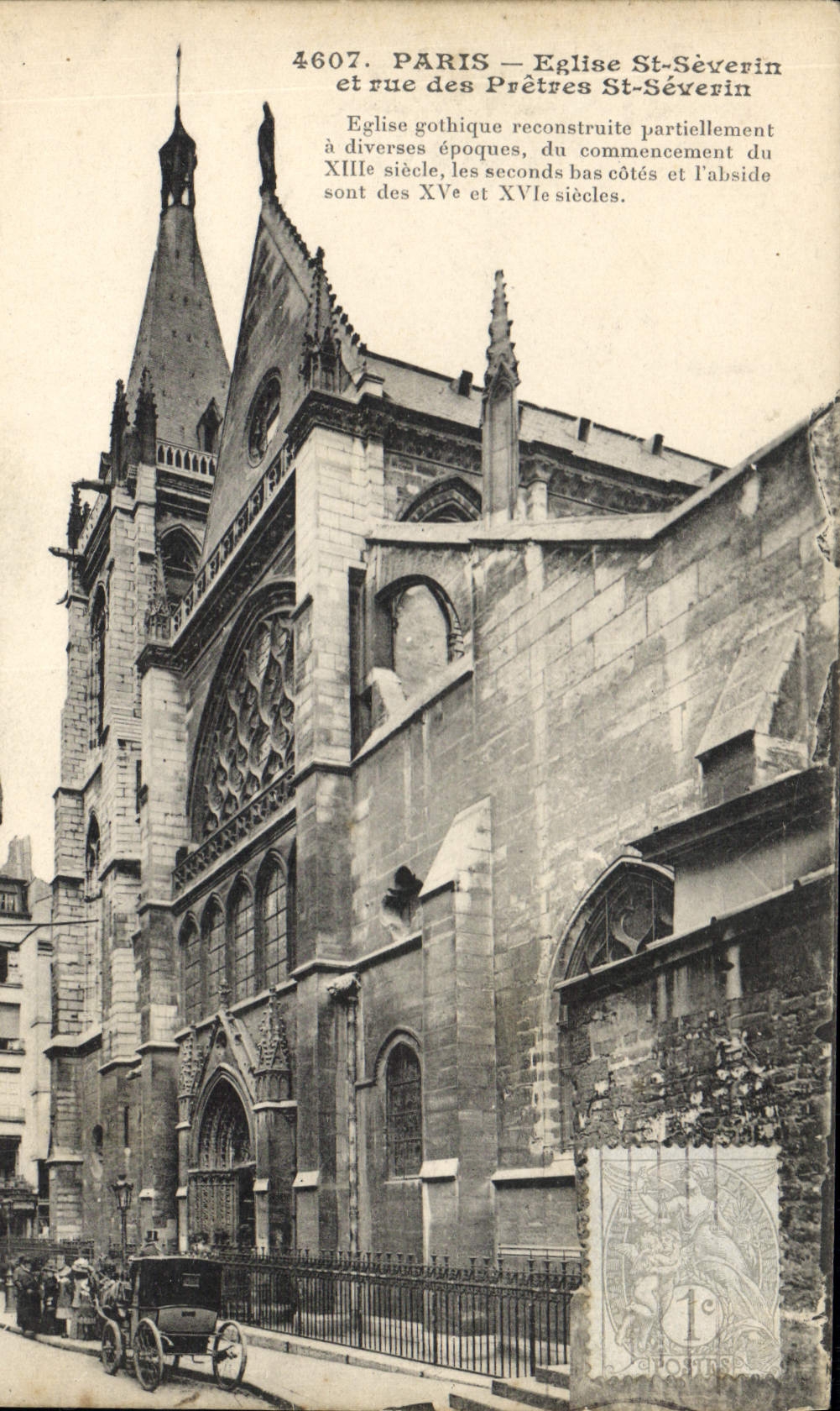 CPA Paris Eglise St Serverin et rue des Pretres St Severin