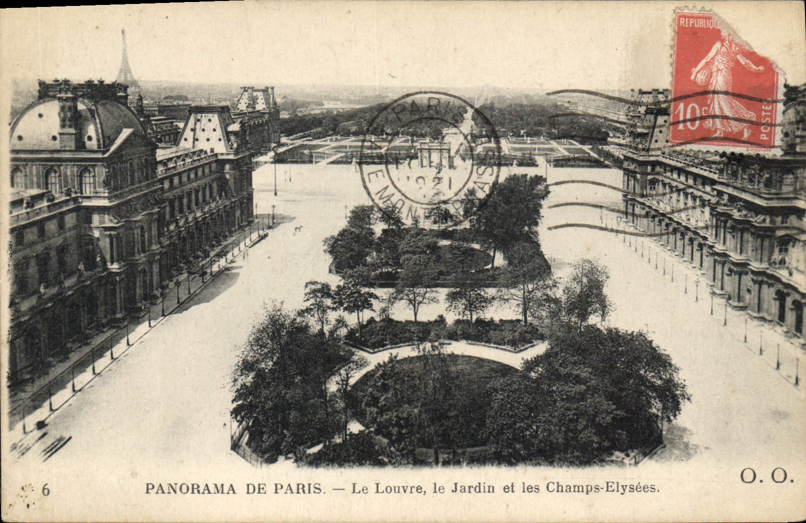 CPA Paris Le Louvre le jardin et les Champs Elysees