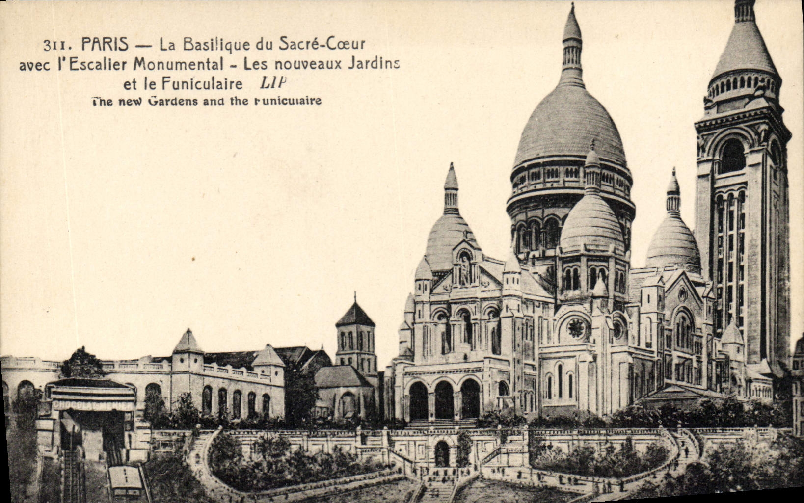 CPA Paris La Basilique du Sacre Coeur avec l'Escalier Monumental