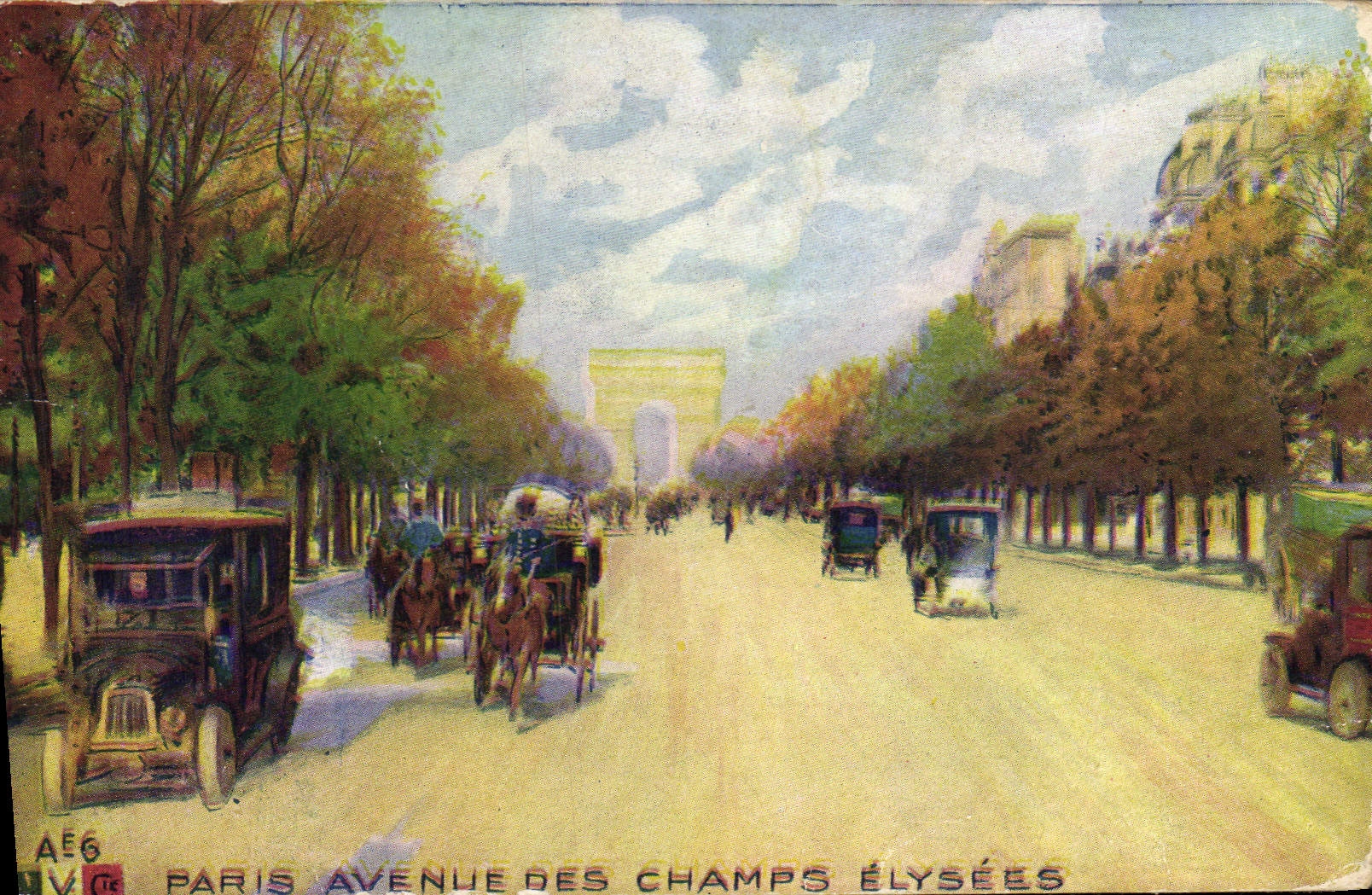 CPA Paris Avenue des Champs Elysees