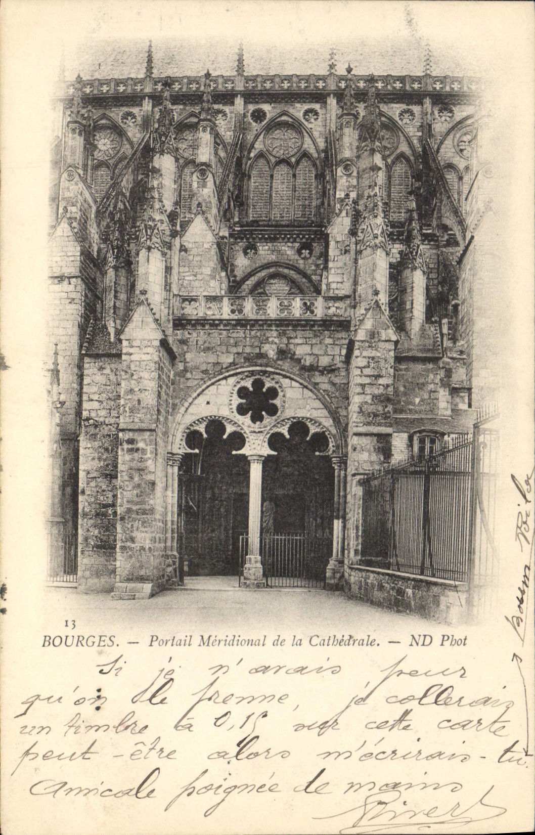 CPA Bourges Portail Meridional de la Cathedrale