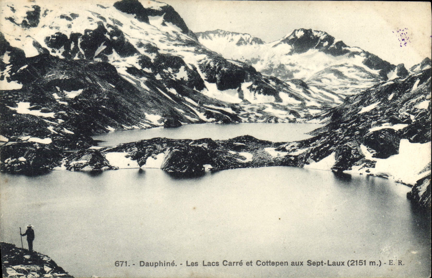 CPA Dauphine Les Lacs Carre et Cottapen aux Sept Laux