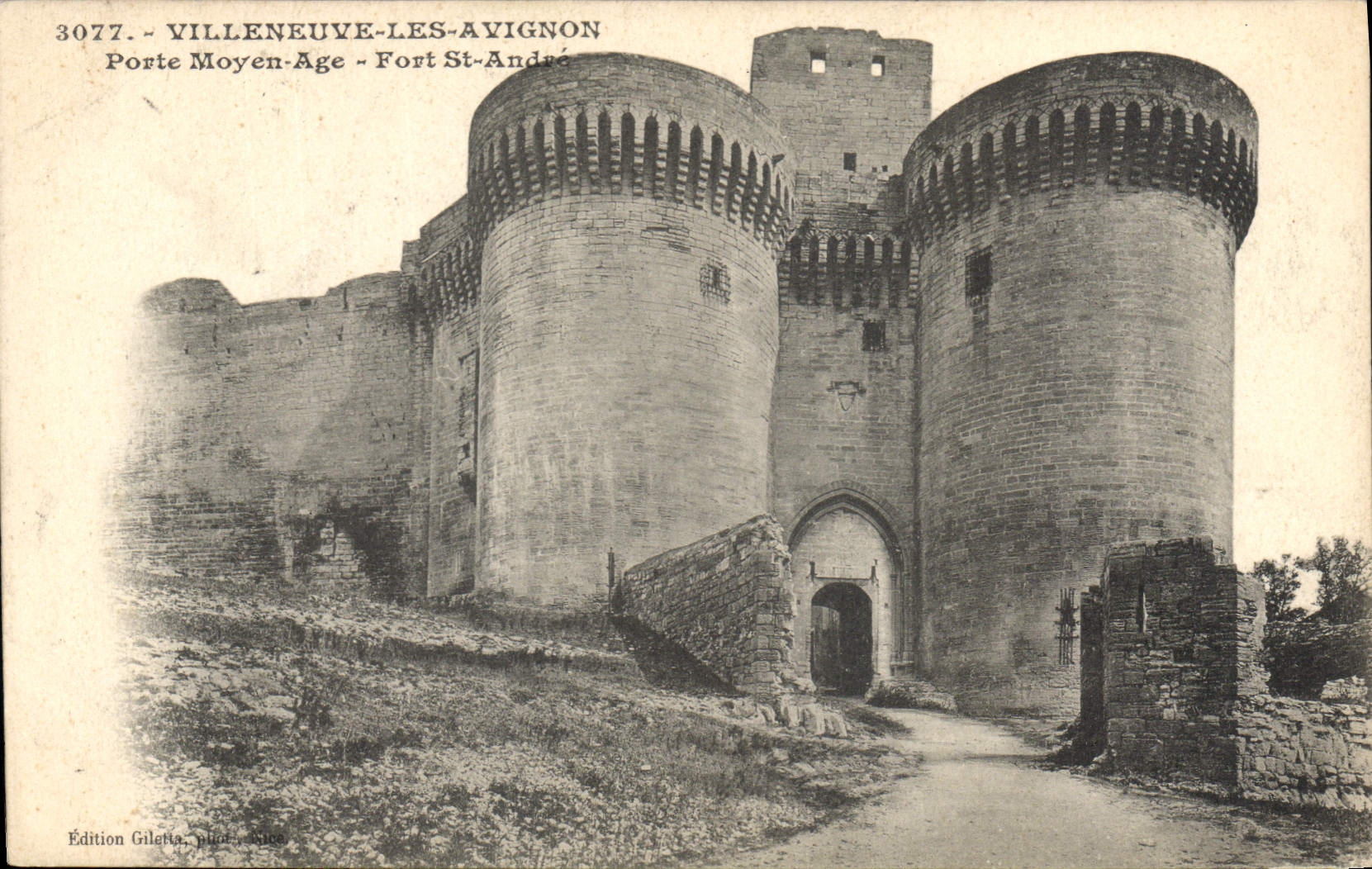 CPA Villeneuve les Avignon Porte Moyen Age Fort St Andre