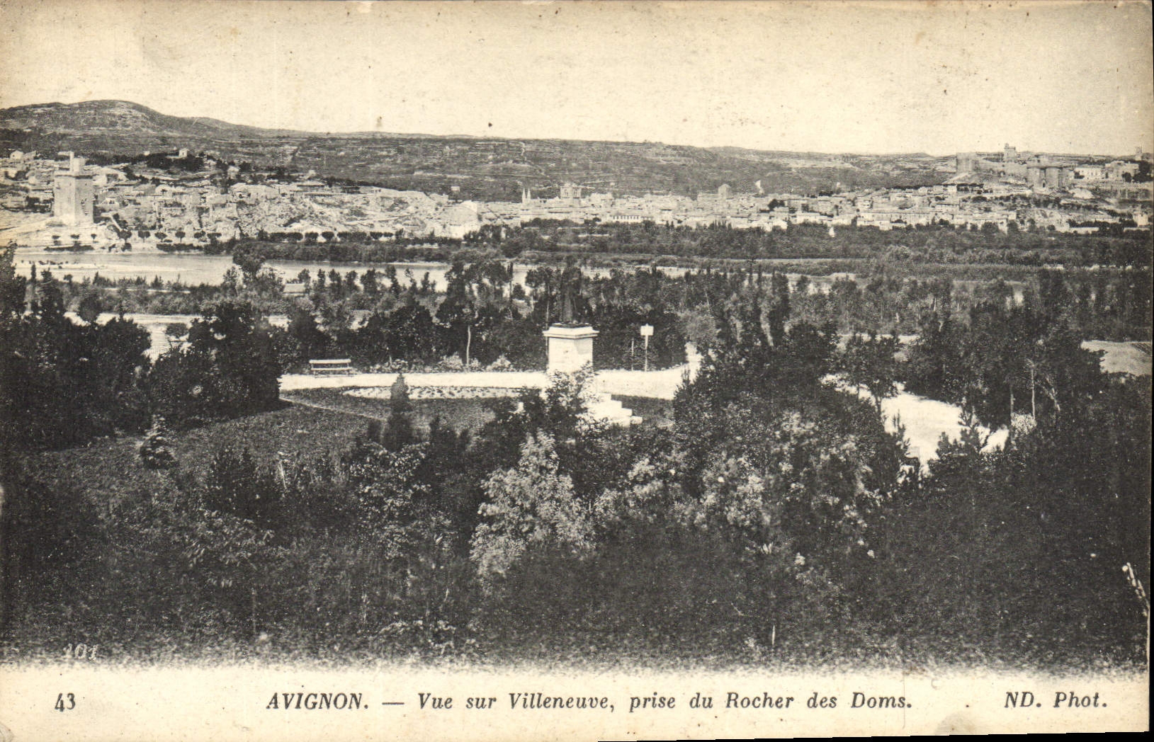 CPA Avignon Vue sur Villeneuve prise du Rocher des Doms