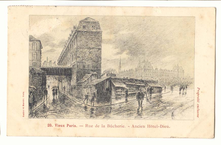 Vieux Paris (1er) CPA Rue de la Bucherie Ancien Hotel Dieu