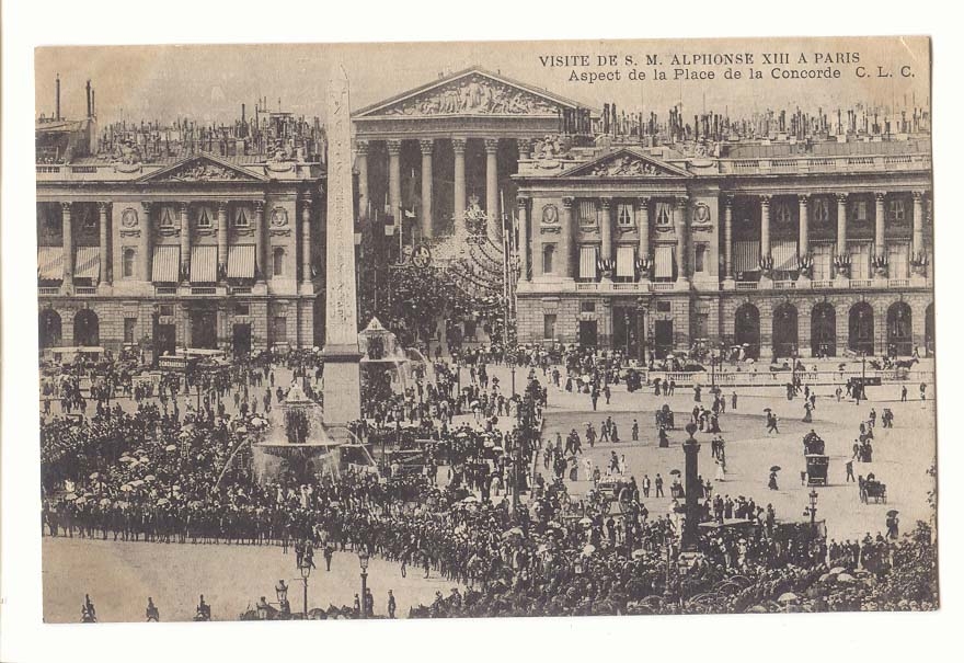 Visite de S M Alphonse XIII a Paris CPA Aspect de la place de la Concorde