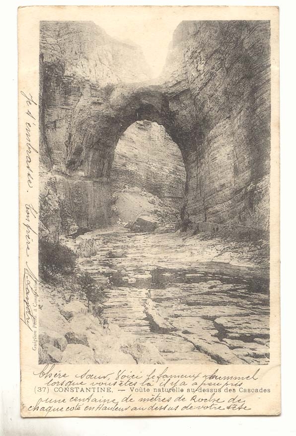 Algerie Constantine CPA Voute naturelle au dessus des cascades