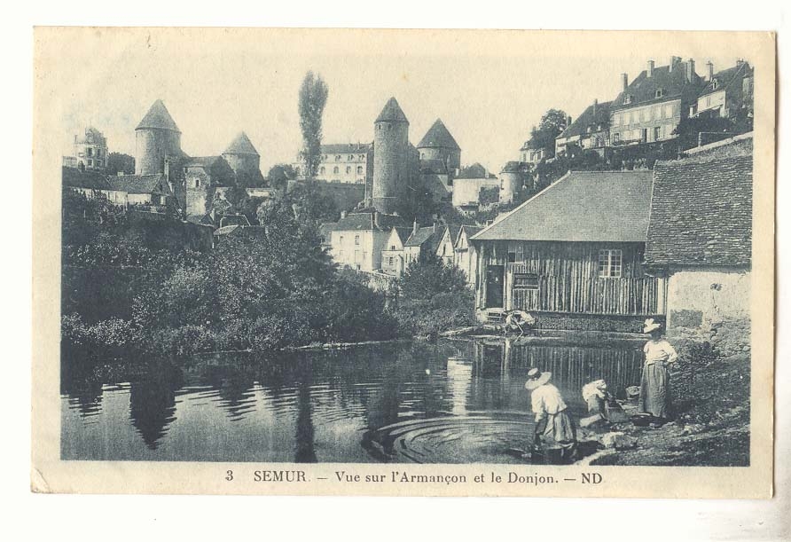 Semur CPA Vue sur l'Armacon et le donjon