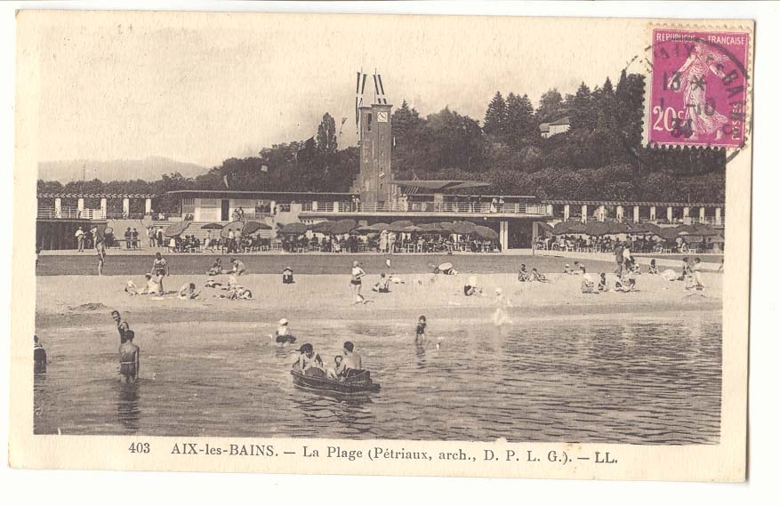 Aix les Bains CPA La plage (Petriaux arch)