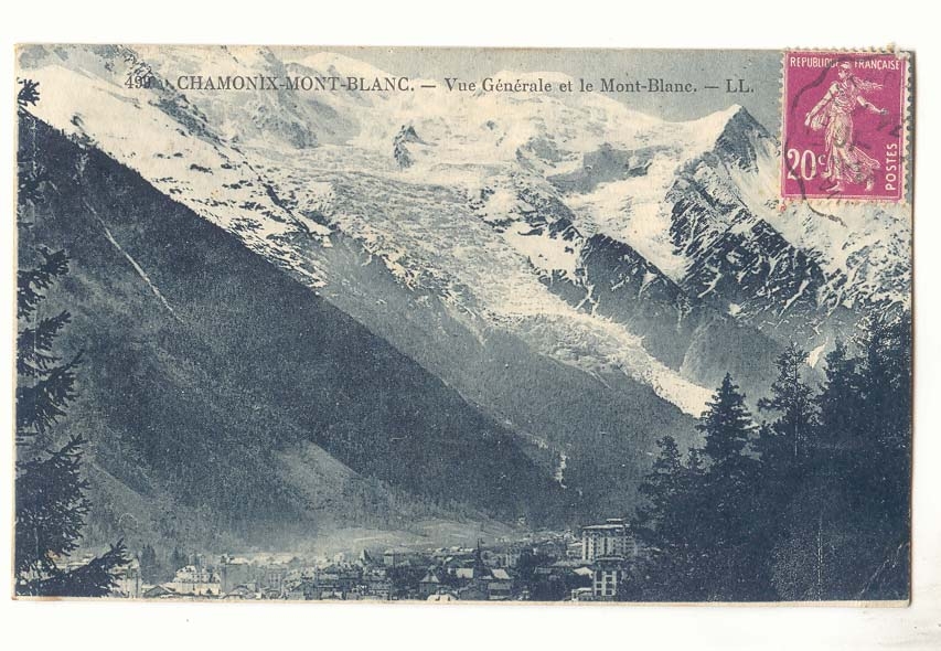 chamonix Mont Blanc CPA Vue generale et le Mont Blanc