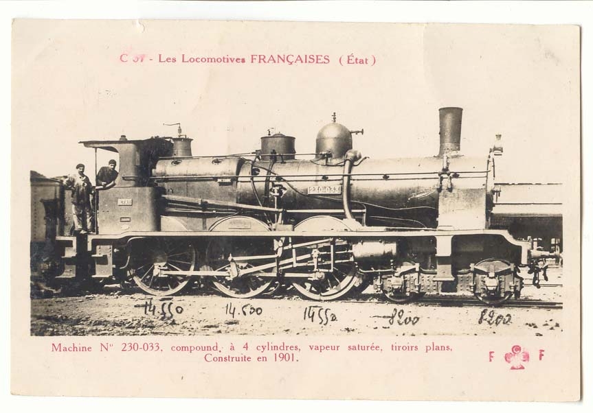CPA Les locomotives francaises Machine 230-033 construite en 1901 (train) 