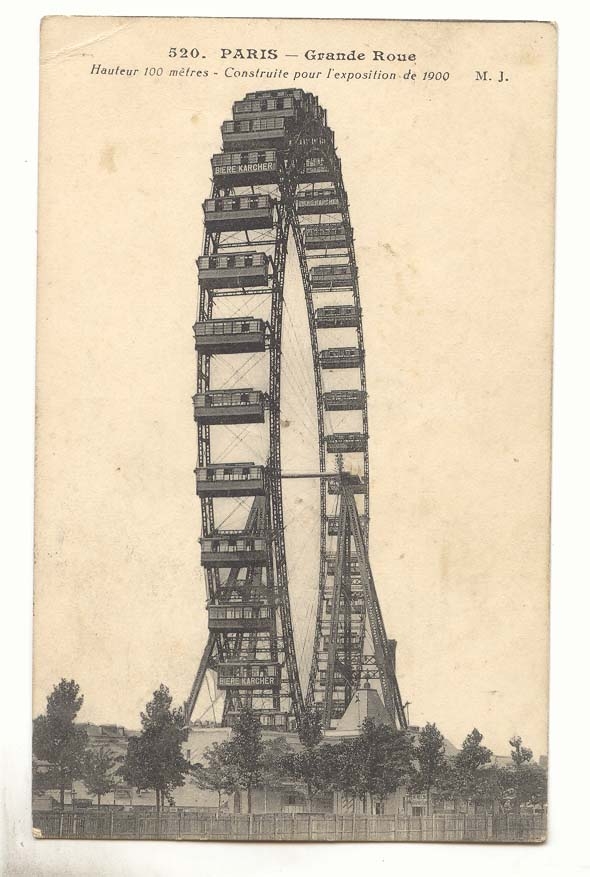Paris CPA Grande roue Hauteur 100 metres Construite pour l'exposition de 1900