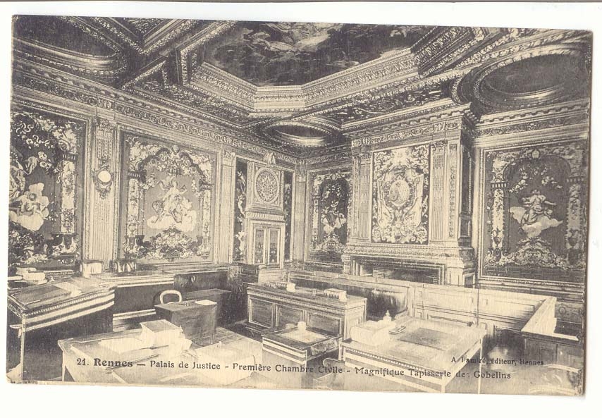 Rennes CPA Palais de justice Premiere chambre civile Magnifique tapisserie des Gobelins