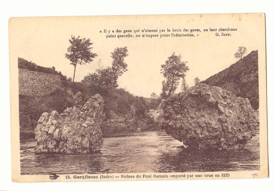 Gargillesse CPA Ruines du pont romain emporte par une crue en 1525