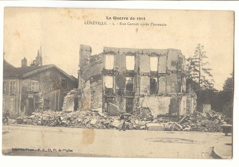 Luneville CPA Rue CArnot apres l'incendie