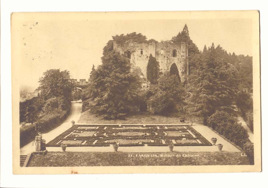 Langeais CPA Ruines du chateau