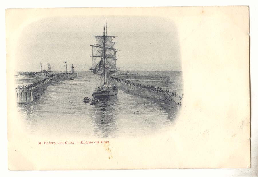 St Valery en Caux CPA entree du port (bateau ship)