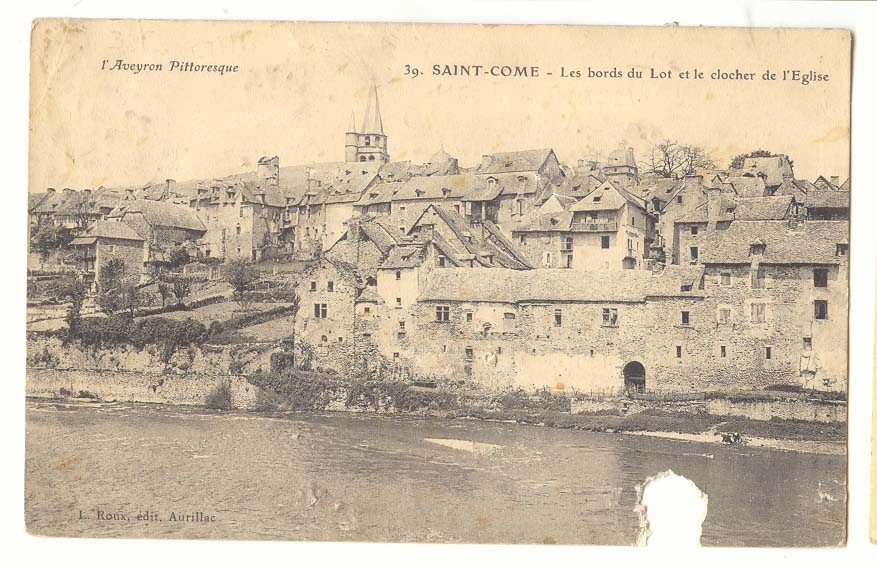 Saint Come CPA Les bords du Lot et le clocher de l'eglise