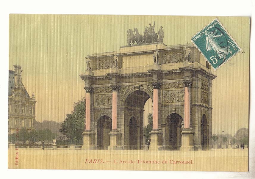 Paris (1er) CPA l'arc de triomphe du Carroussel (carte toilee)