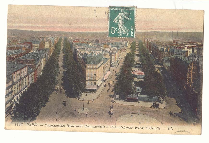 Paris (11eme) CPA Panorama des boulevards Beaumarchais et Richard Lenoir pris de la Bastille