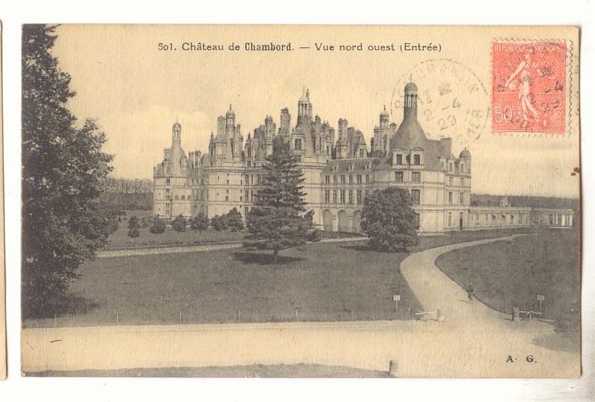 Chateau de Chambord CPA Vue Nord Ouest (entree)